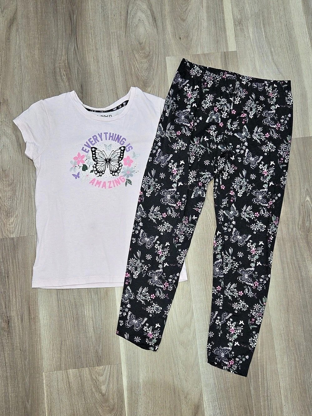 •Insta Girl• Little Girls Floral Butterfly Tee & Leggings